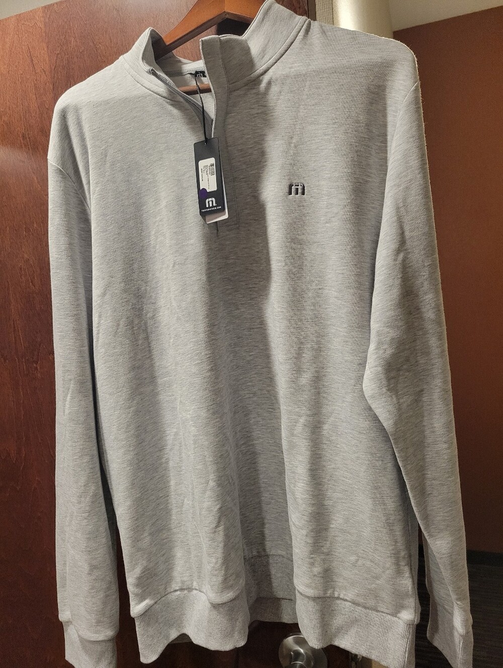 Travis Mathew Heather Light Gray Quarter-Zip Pullover Cloud 2.0 XL Brand New
